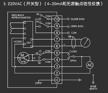 220VAC開關型<a href='http://m.nbconrin.cn/Product/diefa/diandongdiefa/' target='_blank'>電動<a href='http://m.nbconrin.cn/Product/diefa/' target='_blank'>蝶閥</a></a>接線圖