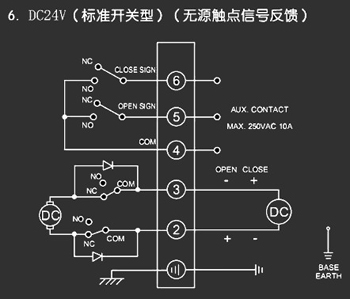 ＤＣ24Ｖ標準開關型<a href='http://m.nbconrin.cn/Product/diefa/diandongdiefa/' target='_blank'>電動<a href='http://m.nbconrin.cn/Product/diefa/' target='_blank'>蝶閥</a></a>接線圖